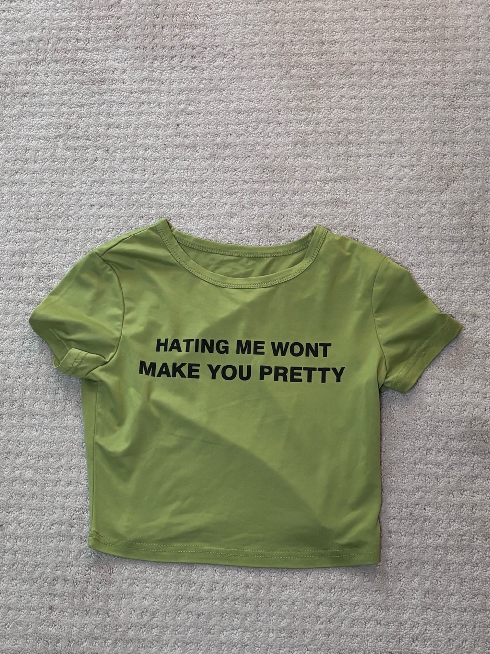 SHEIN Lime Green Graphic Crop Tee